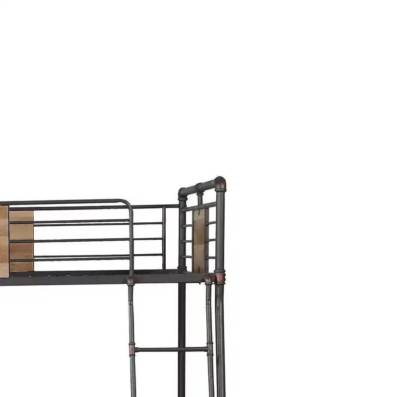 Acme Furniture 83 Full Xl/Queen Bunk Bed Brantley Loft and Bunk Bed Sandy Black & Dark Bronze Hand-Brushed: Integrated Ladder