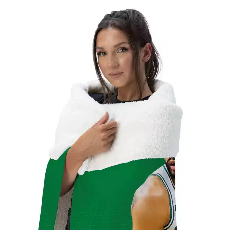 NBA Boston Celtics Jayson Tatum Silk Touch Faux Shearling Throw Blanket 50 x 60 inches