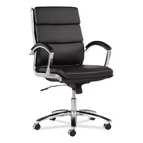 Mid-Back Slim Profile Chair �C Faux Leather, 275 lb, Chrome Base