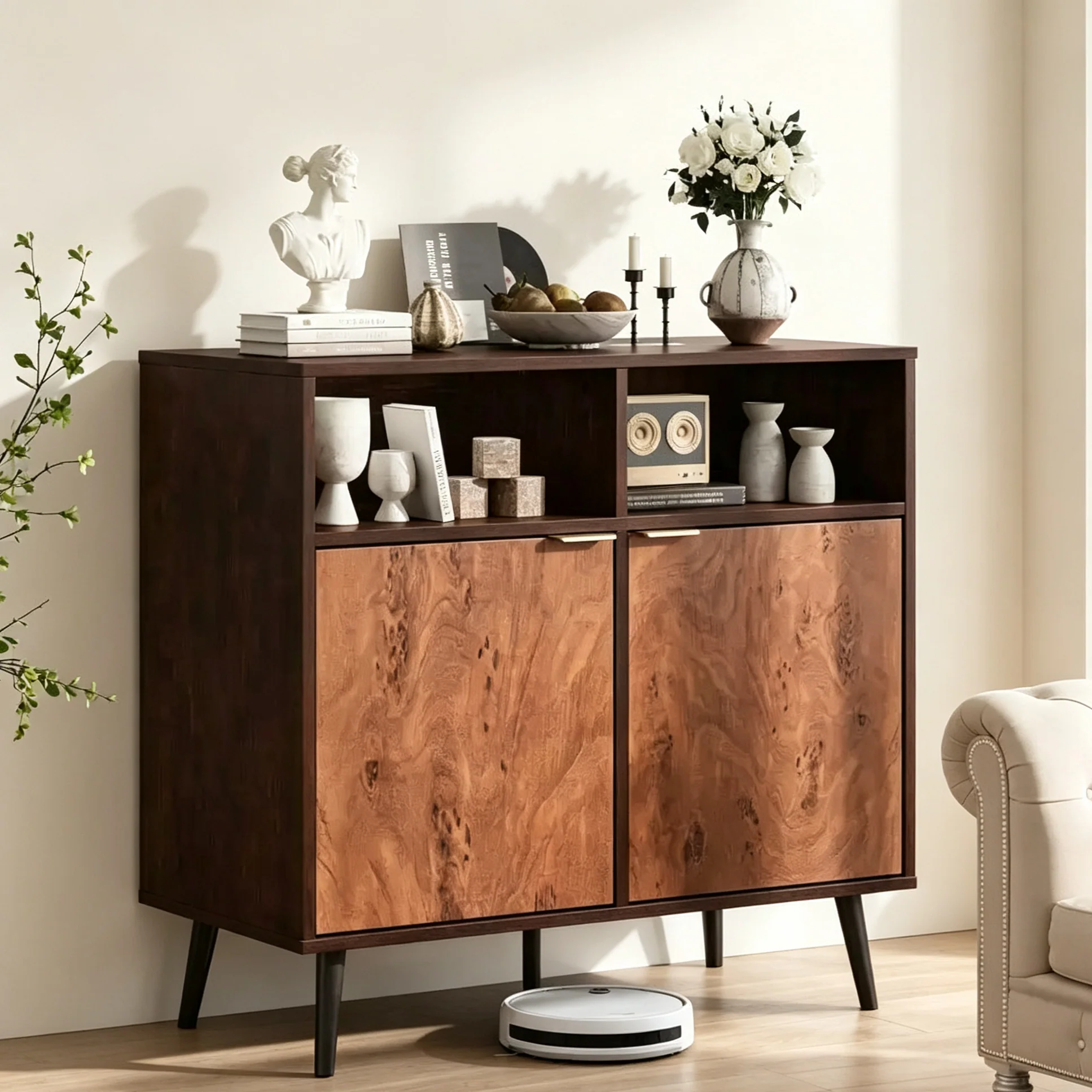31.5" Buffet Cabinet Sideboard with Doors - Coffee Station Storage