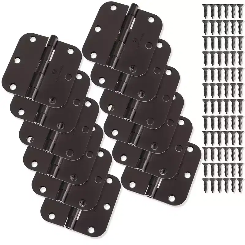 Cauldham Heavy-Duty 3-1/2 Interior Door Hinges with 5/8 Radius Corners - Oil Rubbed Bronze