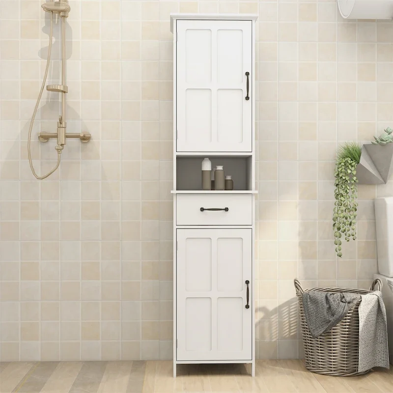 Slim Narrow Floor Standing Storage Cabinet with Double Door