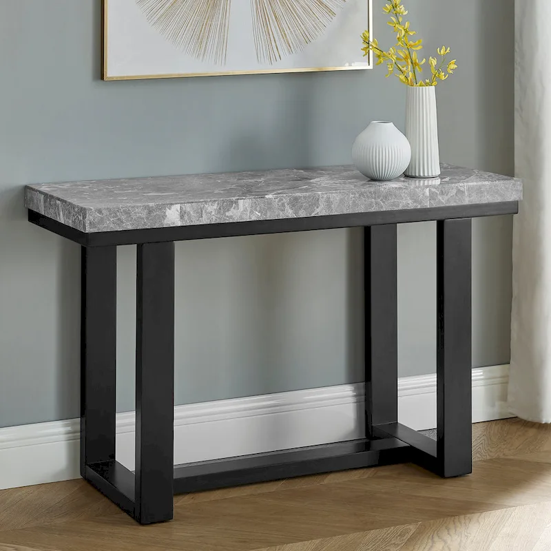 Ludlow Gray Marble Console Table