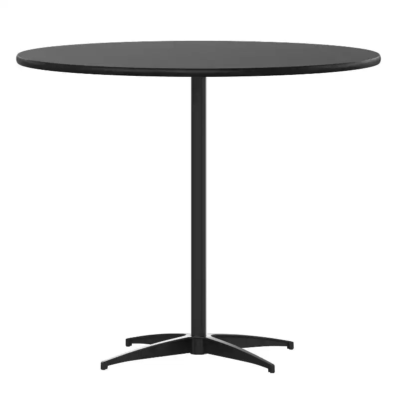 36" Round Wood Cocktail Table �C Adjustable 30" or 42" Column Height