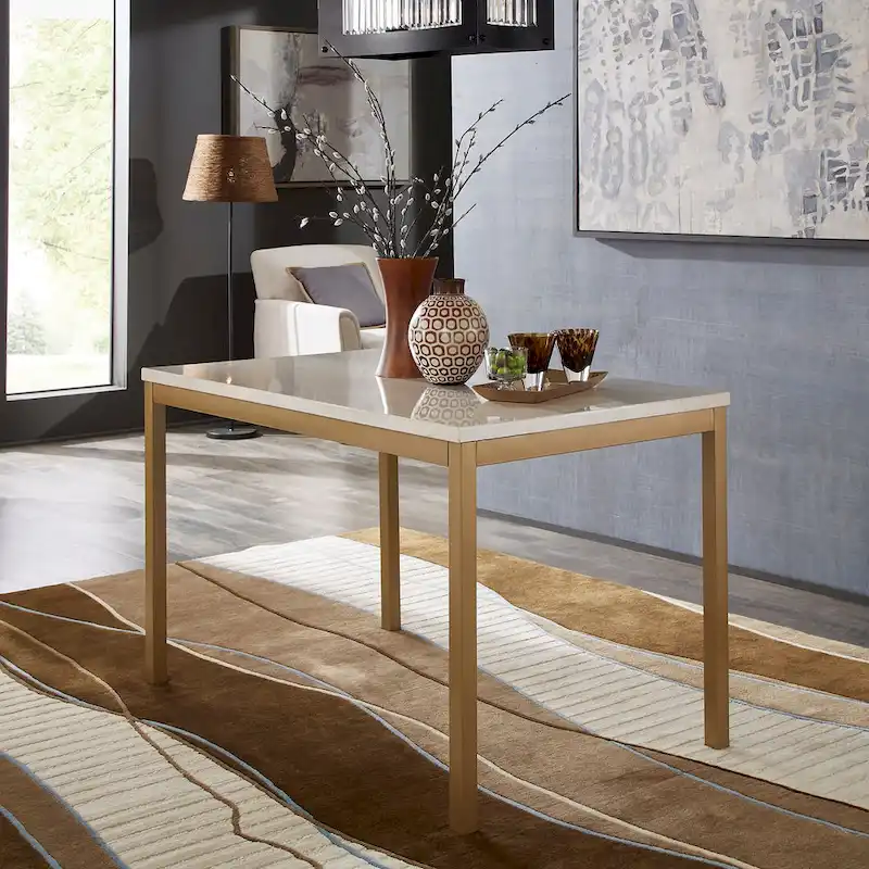 Darcy Gold with Faux Marble Top Dining Table by iNSPIRE Q Bold