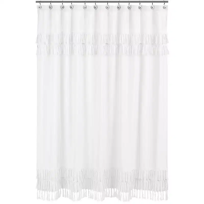 Sweet Jojo Design Shower Curtain 72in.x72in. Bohemian White