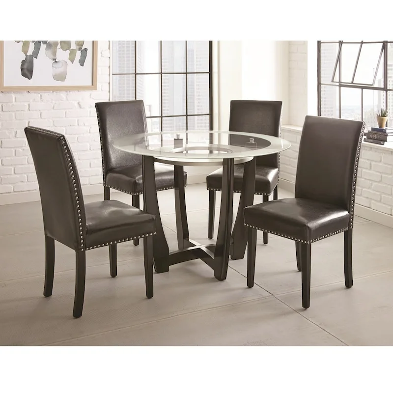 Steve Silver Vashon Tempered Glass Top 5-Piece Dining Set