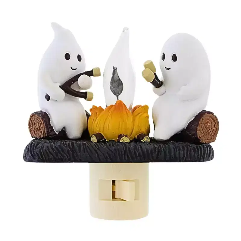 Roman 4.25 In Ghosts Campfire Night Light Halloween Nightlight , Marshmallows Electric Plug In (1PC)