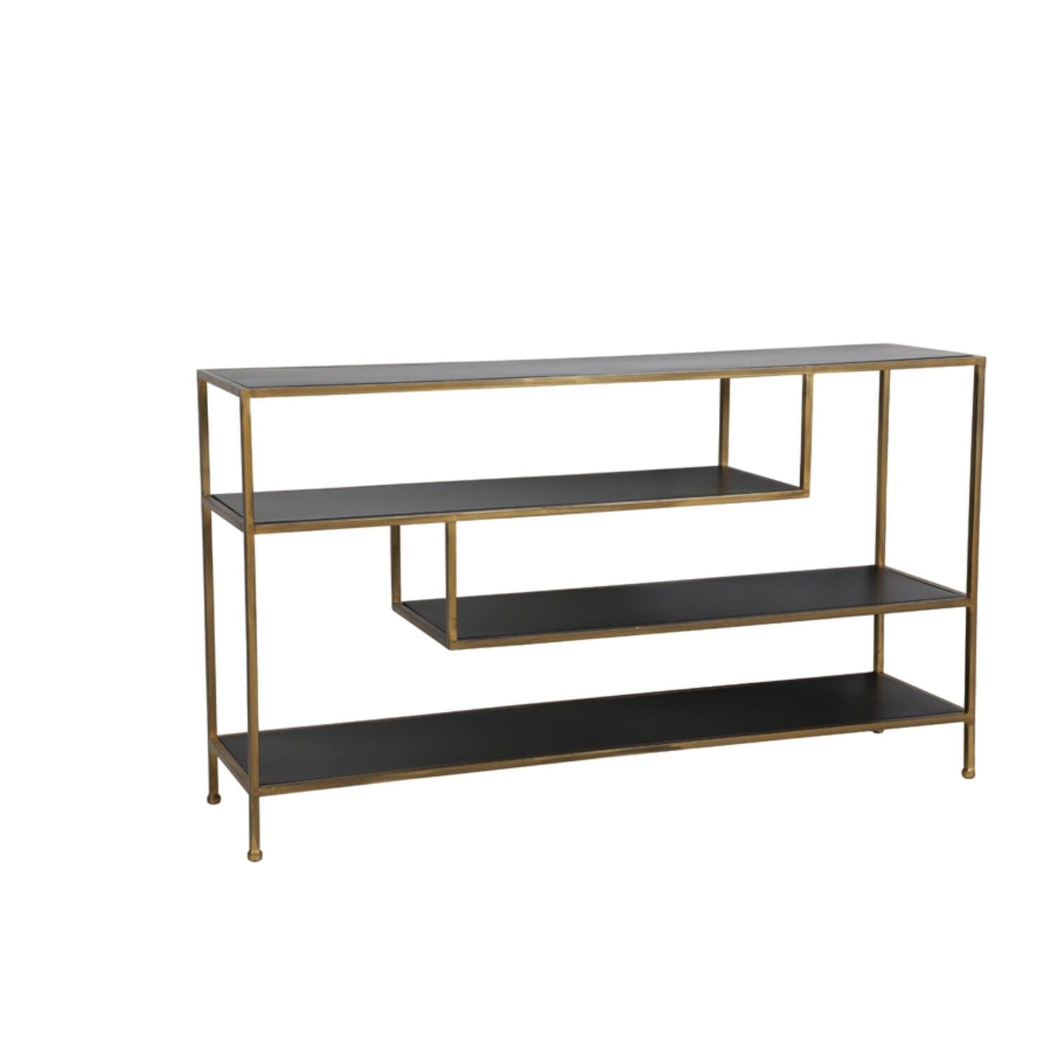 Matt Black & Gold Console Table