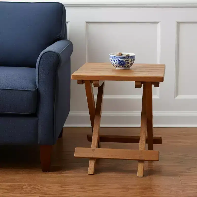 HomeRoots 12 Brown Solid Wood Square End Table