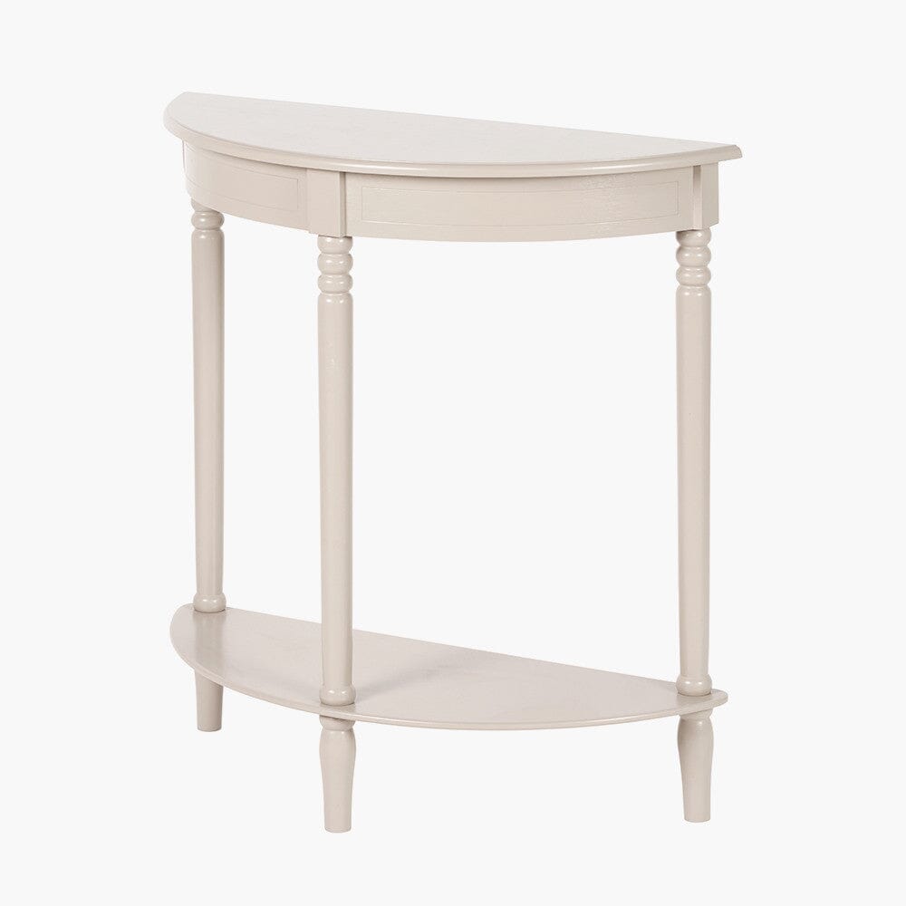 Putty Half Moon Pine Console Table