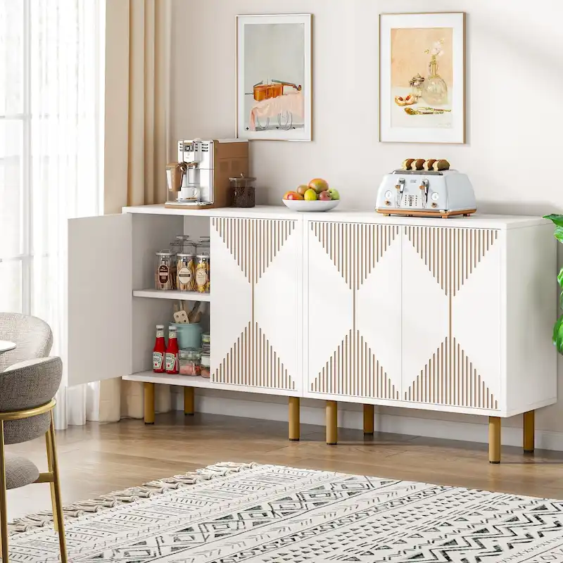 58 Inches Sideboard Buffet Cabinet with Doors Freestanding Storage Cabinet