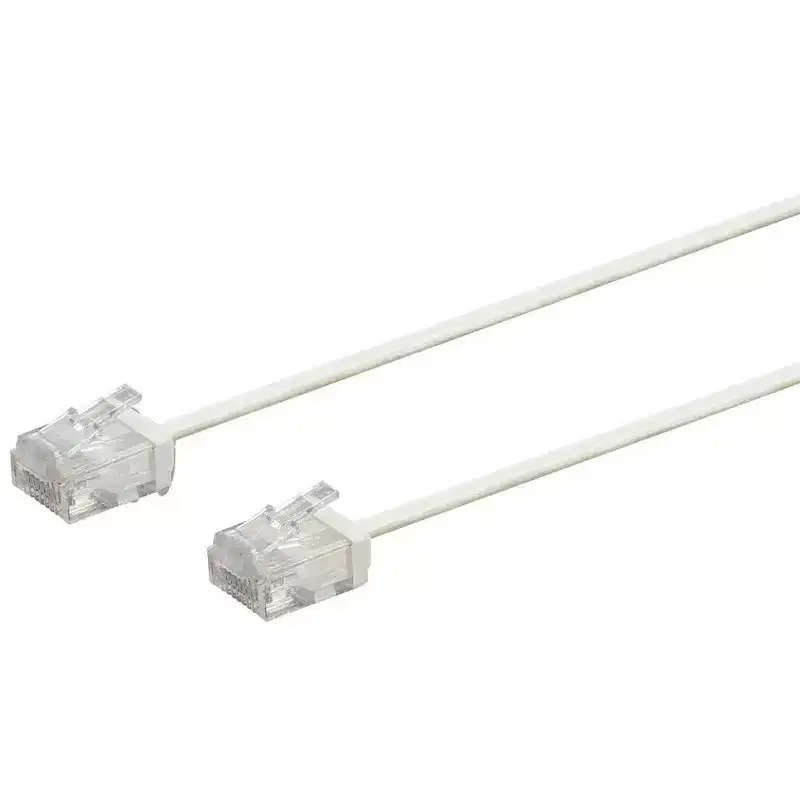 Monoprice Cat6 Ethernet Patch Cable - 3 Feet - White | Stranded, 550MHz, UTP, Pure Bare Copper Wire, 32AWG - Micro SlimRun Series