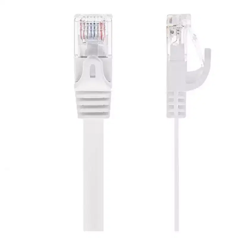 Monoprice Cat6 Ethernet Patch Cable - 0.5 Feet - White | Snagless RJ45, Flat, 550MHz, UTP, Pure Bare Copper Wire, 30AWG, For Network Internet Modem