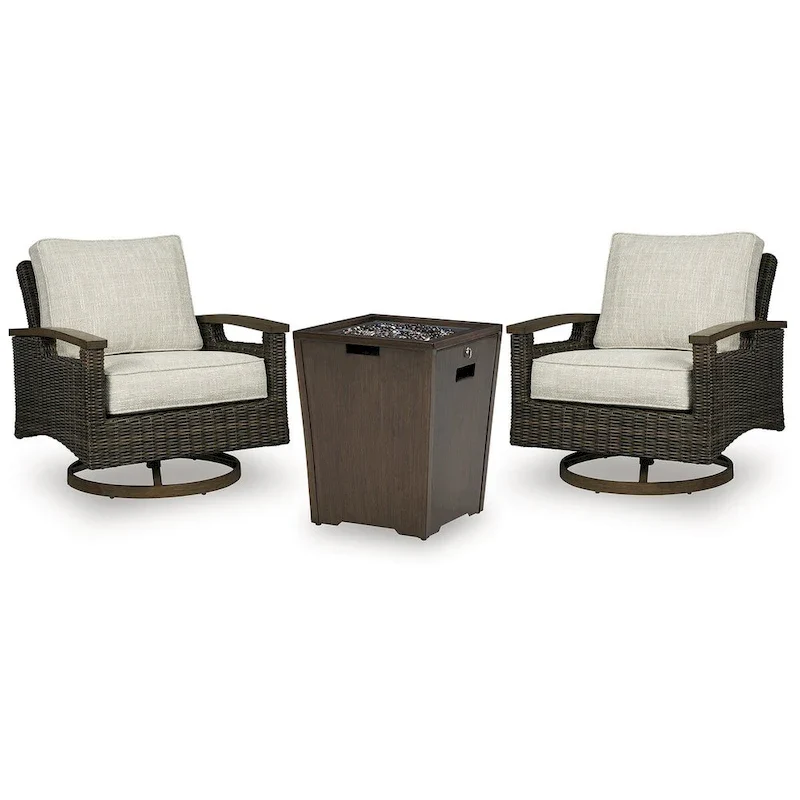 Signature Design by Ashley Rodeway South Brown 3-Piece Outdoor Package - 32W x 37D x 37H