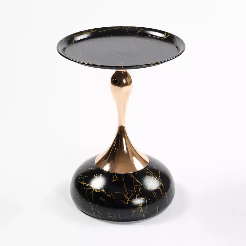 GDFStudio Scott 21.2 H Elegance Mermaid Tail Metal Pedestal End Table