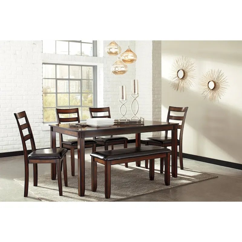 Coviar Brown 6-Piece Dining Room Table Set