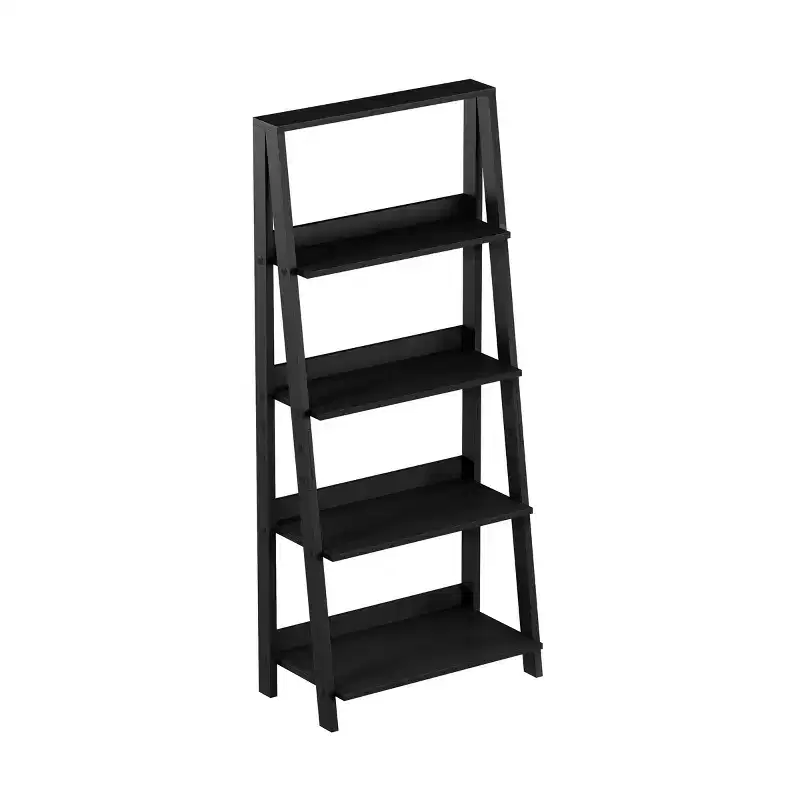 Lavish Home 4-Tier Leaning Ladder Bookshelf - Freestanding Shelved Bookcase