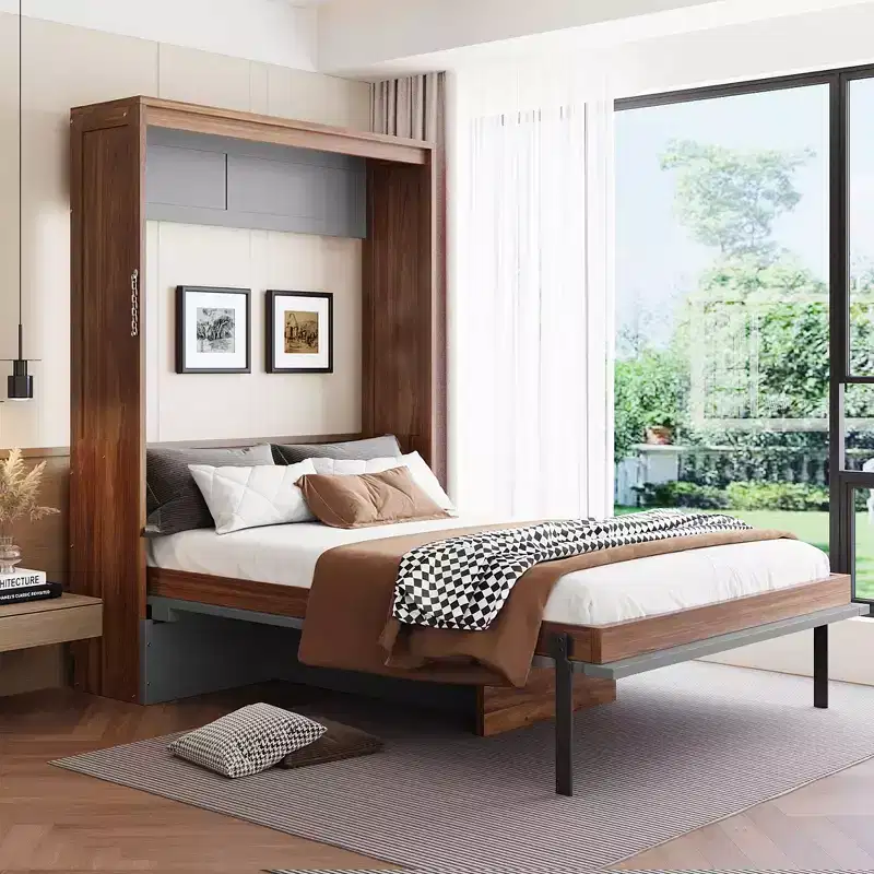 GDF Studio Lawrence Full Size Murphy Bed with Foldable Desk