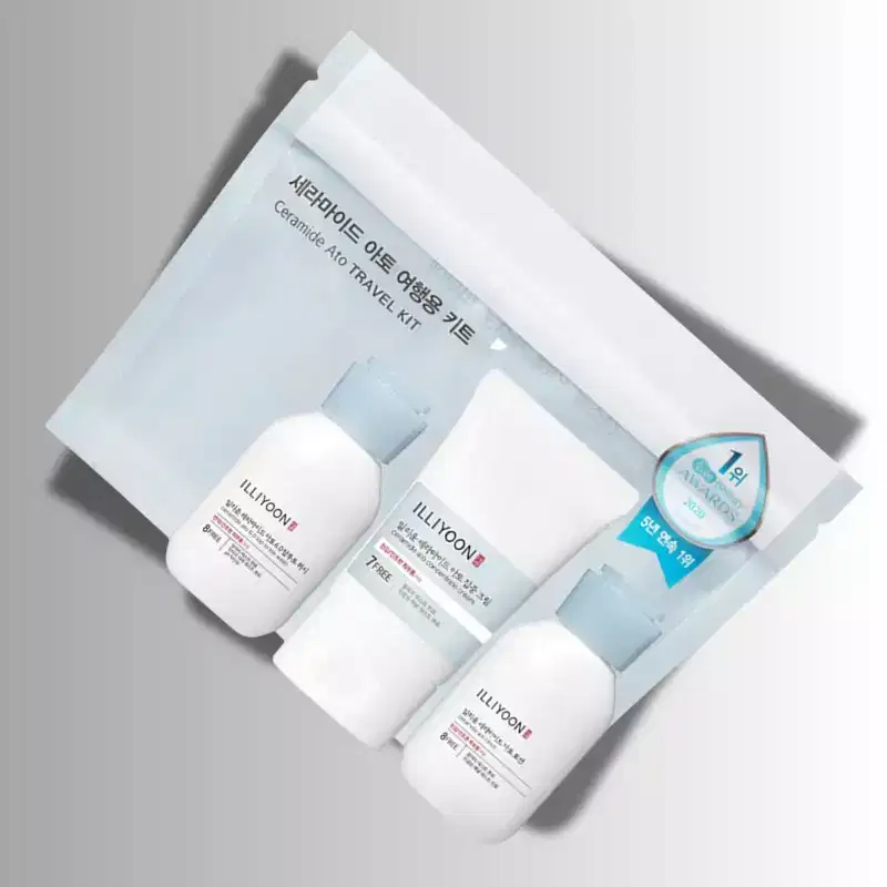 ILLIYOON Ceramide Ato Travel Kit | proven to soothe skin by 41%*. It also aids in reducing dead skin cells by 51%** - (3 pcs)