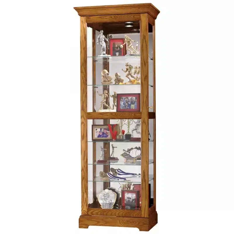 Legacy Oak Glass-Door Curio Cabinet, 1-Door, 6-Shelf