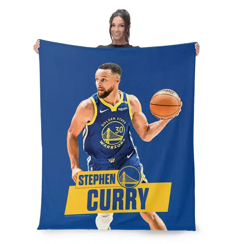 Golden State Warriors NBA Stephen Curry Silk Touch Throw Blanket 50 x 60 inches