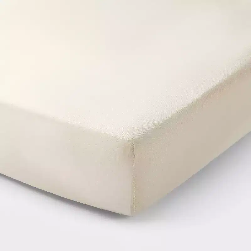 Polyester Rayon Fitted Crib Sheet - Cloud Island™: Cream, Jersey, Standard Crib/Toddler, 6" Maximum Mattress Depth