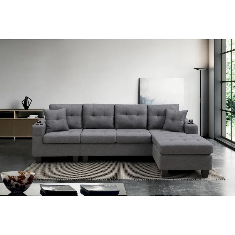 Modern Sectional Sofa with Reversible Chaise