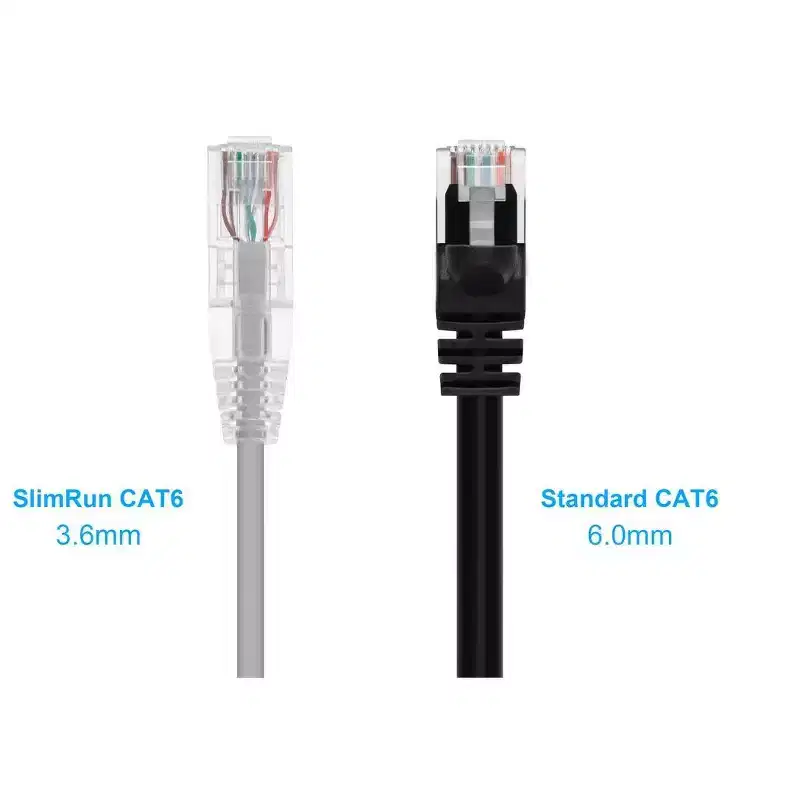 Monoprice Cat6 Ethernet Patch Cable - 14 feet - Gray | Snagless RJ45 Stranded 550MHz UTP CMR Riser Rated Pure Bare Copper Wire 28AWG - SlimRun Series