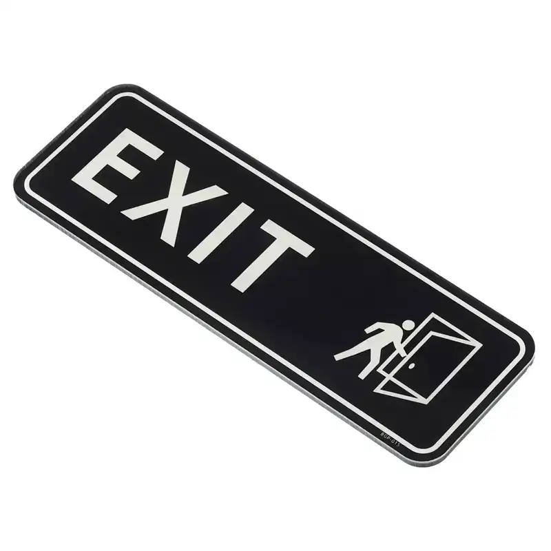 Unique Bargains Acrylic Smooth Self-Adhesive Decor Office Business EXIT Sign