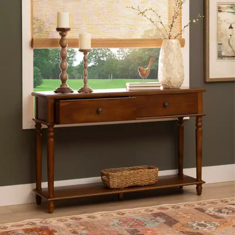 Mcghie Console Table | Hazelnut Wood Finish | Entryway & Living Room
