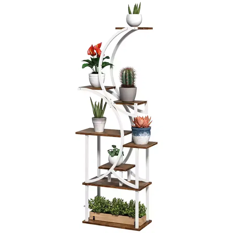 Plant Stand Indoor, 8 Tier 62 S-Shaped Plant Shelf, Corner Plant Rack for Multiple Plants