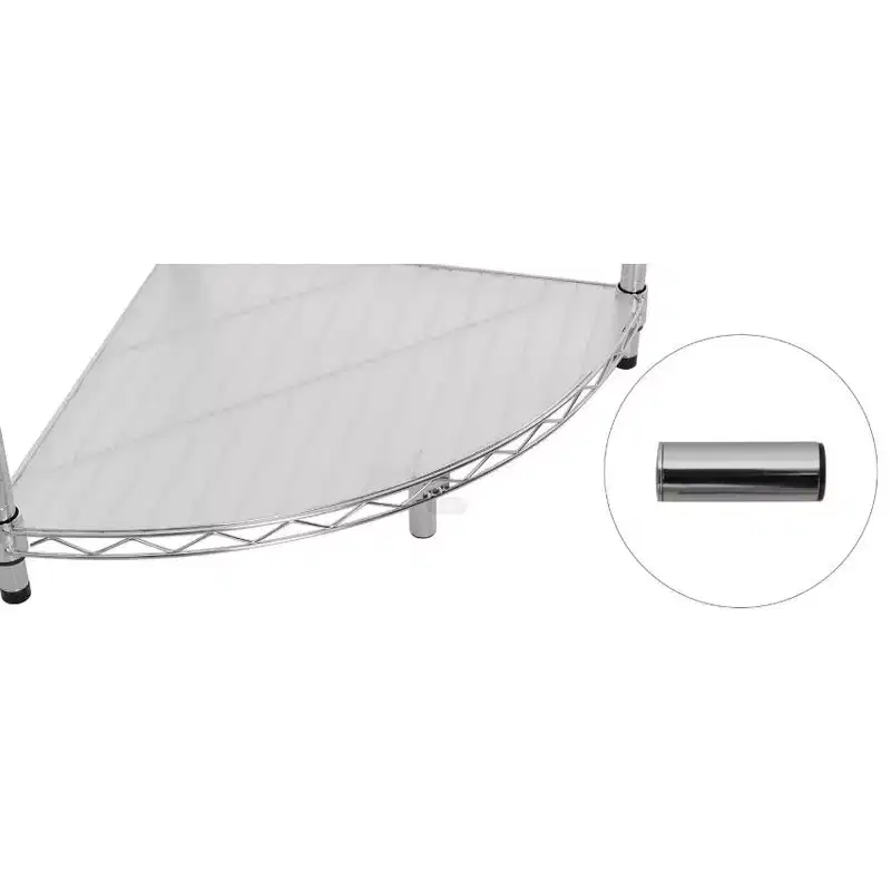 6-Tier Adjustable Heavy Duty Corner Wire Shelf (Iron + Plastic) - Chrome