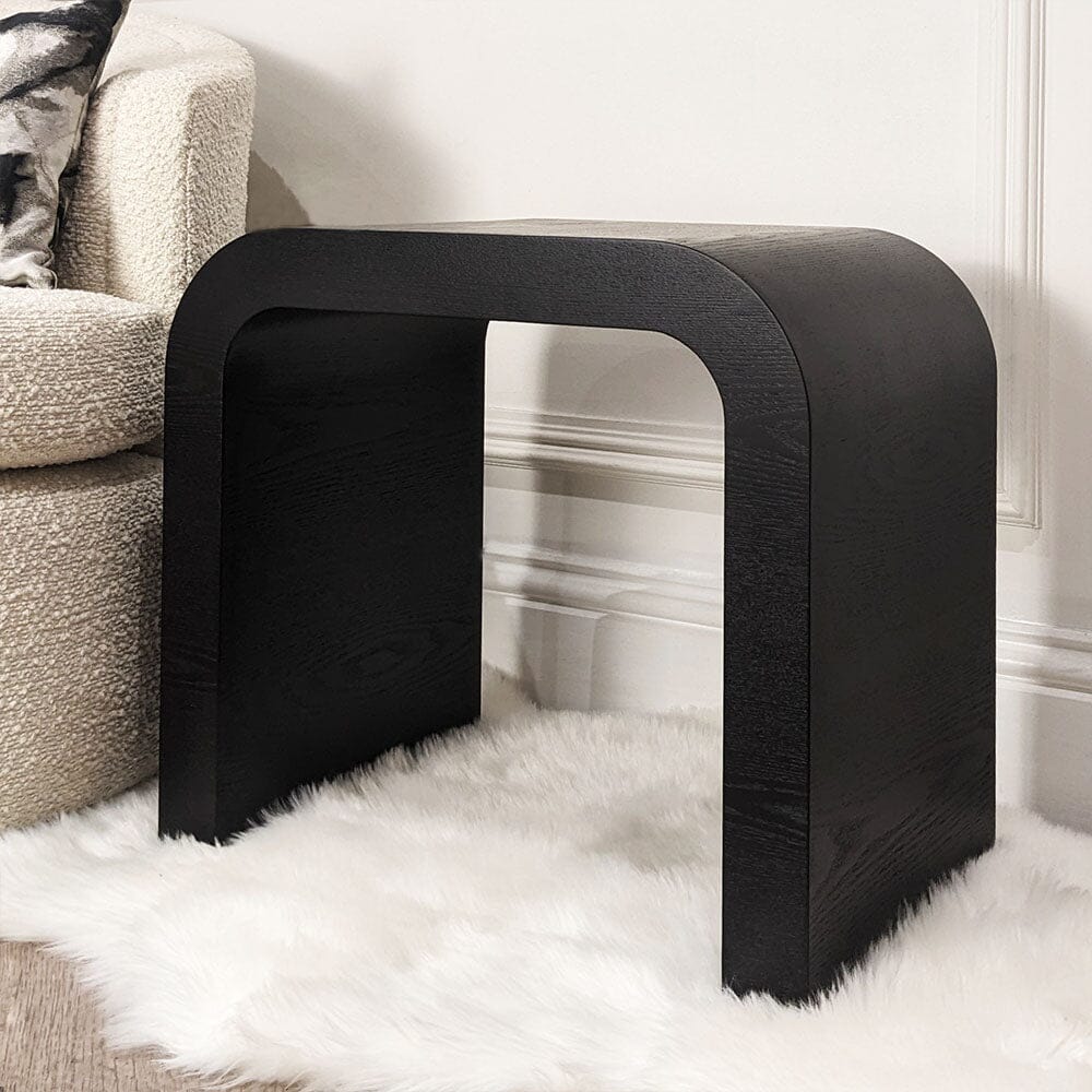 Black Curved Side Table