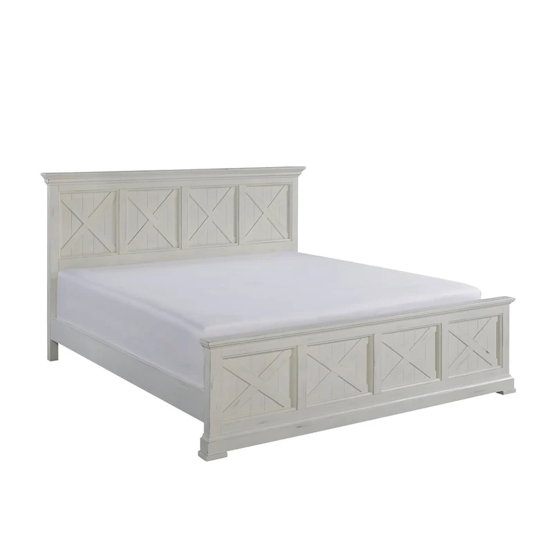 The Gray Barn 3-Piece Riverbone X-detail King Bed, Nightstand, and Chest Set