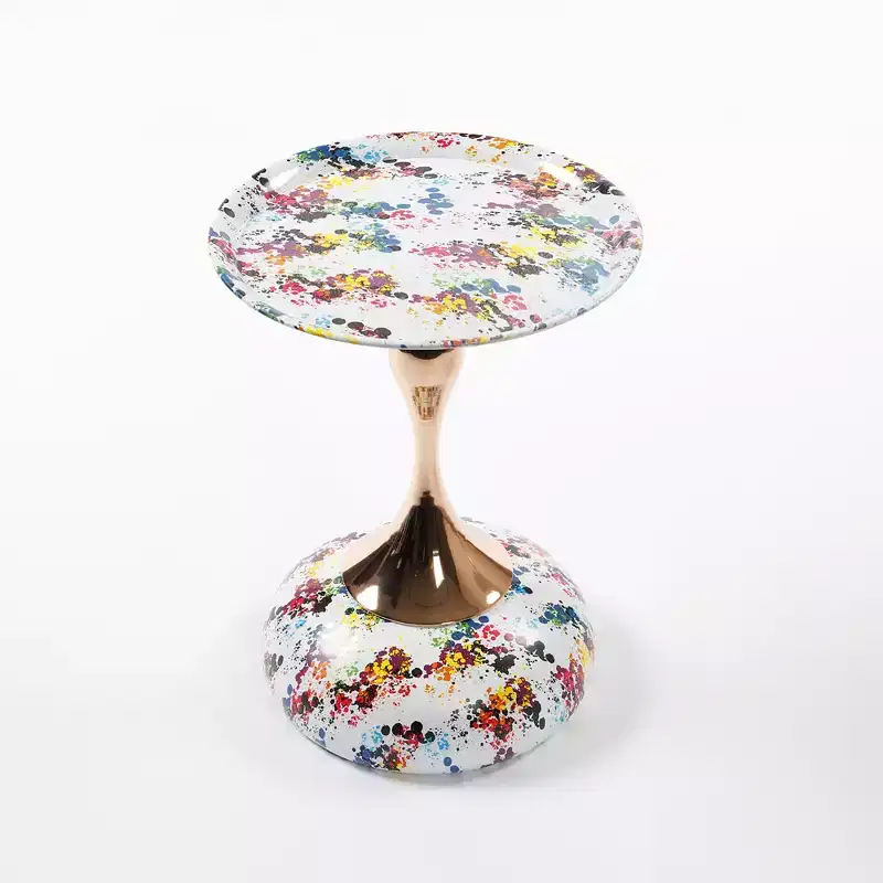 GDFStudio Scott 21.2 H Elegance Mermaid Tail Metal Pedestal End Table