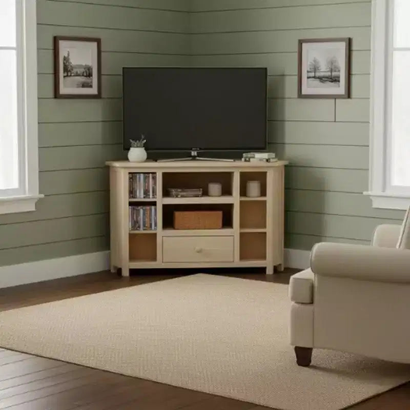 Corner Entertainment TV Stand for TVs up to 42 �C Solid Wood Media Console