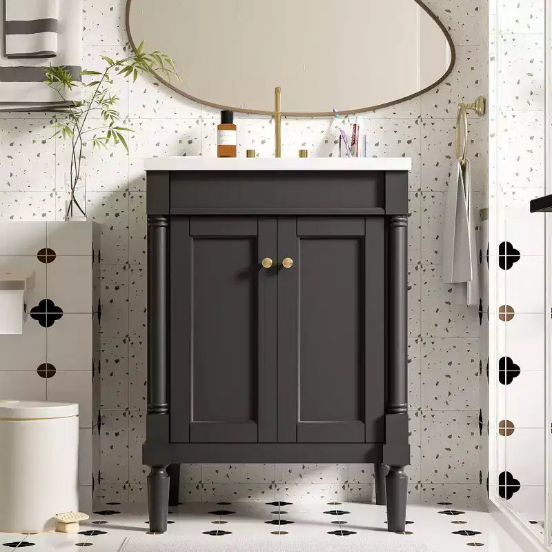 24-Inch Bathroom Vanity with Sink and Storage Cabinet