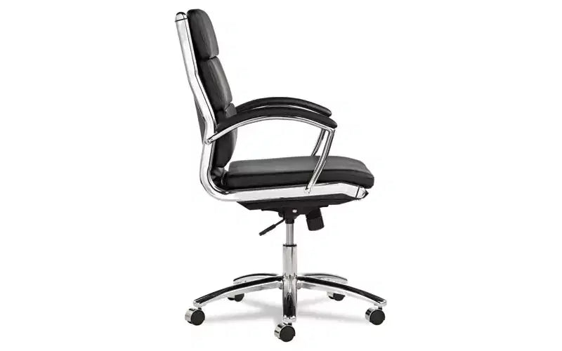 Mid-Back Slim Profile Chair �C Faux Leather, 275 lb, Chrome Base
