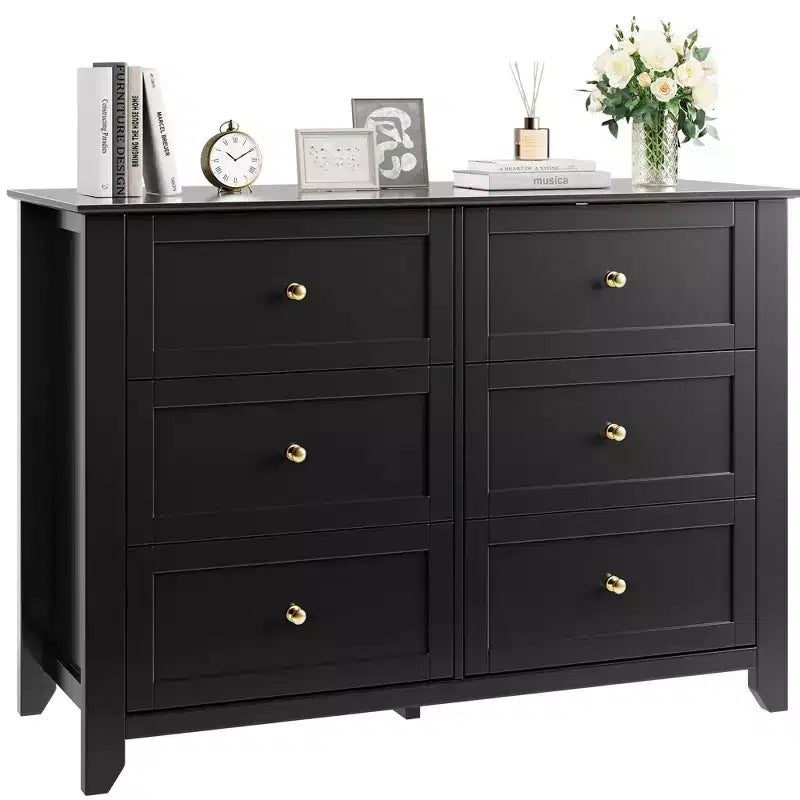Dresser for Bedroom, 6 Chest of Drawer Dresser Organizer, Modern Wood Storage Cabinet