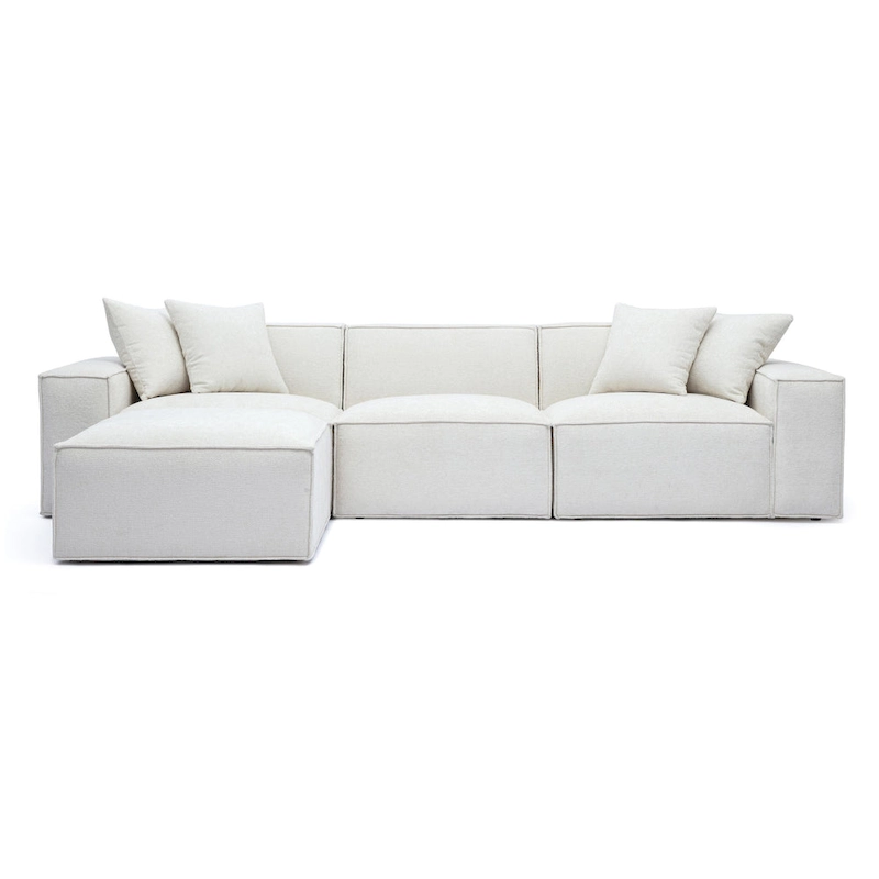 Mindy Chenille Basketweave Modular Sectional - 115.3W x 70D x 28.2H