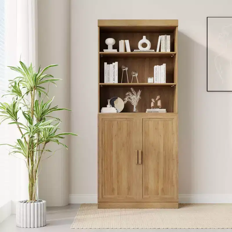 Large-Capacity Glass Door Storage Cabinet �C Stylish & Elegant