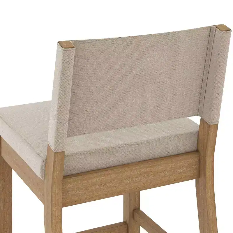 Nathan James Linus Counter Height Barstool: Modern Farmhouse Style, Rubberwood Frame, Polyester Upholstery
