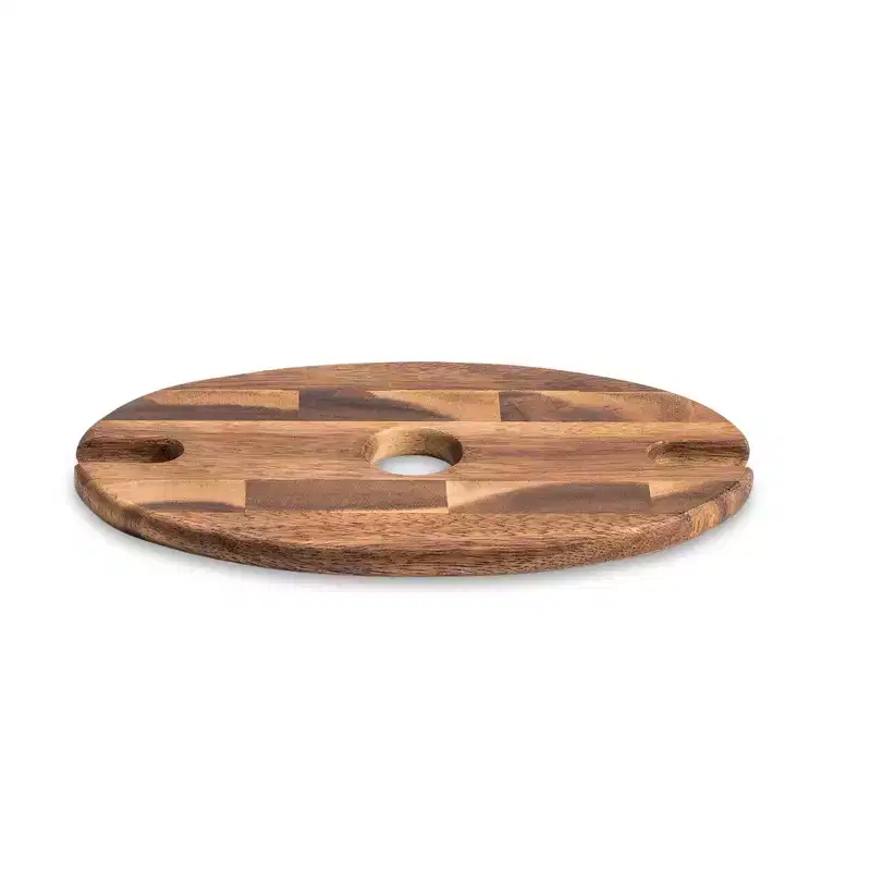 Kalmar Home Solid Acacia Wine Glass Caddy