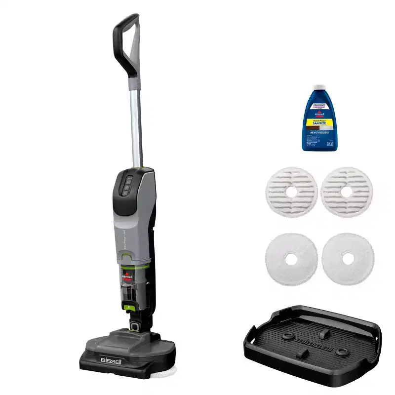 BISSELL SpinWave + Vac All-in-One Powered Spin-Mop and Vacuum 3764 12" Cleaning Path Black: Cordless Vacuum Mop Combo, Pet Hair, Hard Floor