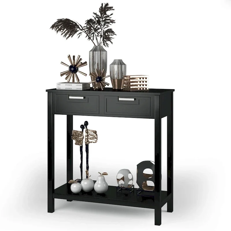 Console Sofa Table Entryway Table with 2 Drawers and Bottom Shelf