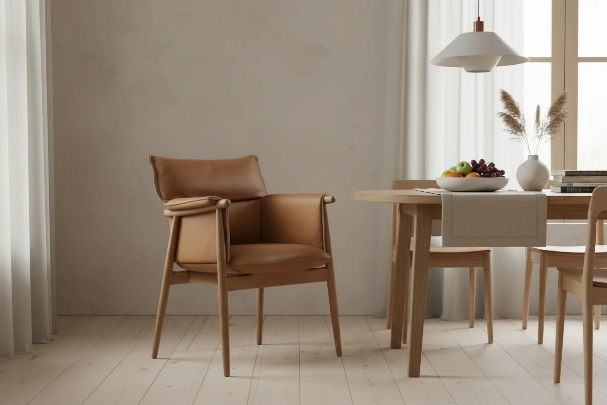 Solid Oak Solid Walnut Dining Chair Leather