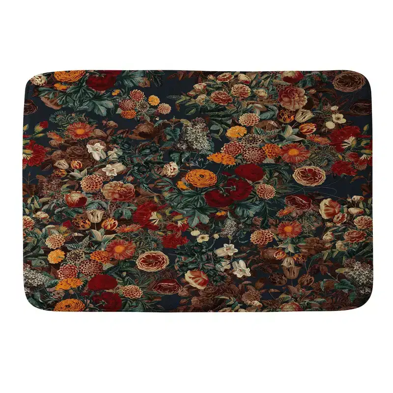 Burcu Korkmazyurek Exotic Garden Night Memory Foam Bath Rug Blue - Deny Designs