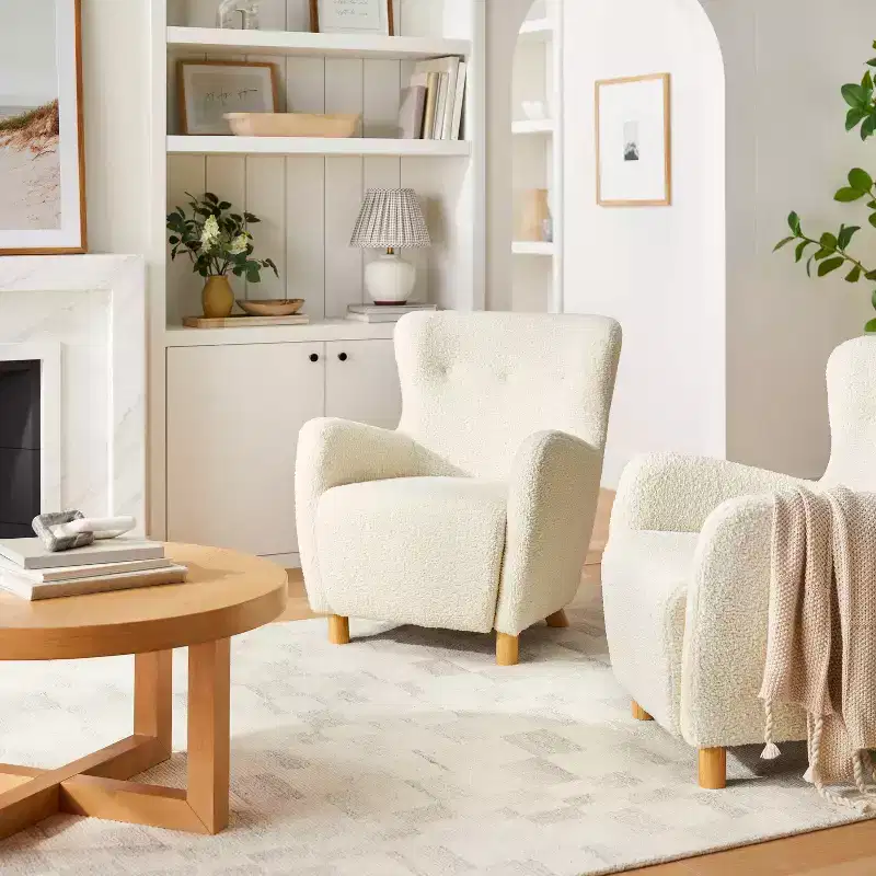 Kessler Wingback Accent Chair Velvet - Threshold鈩?designed with Studio McGee