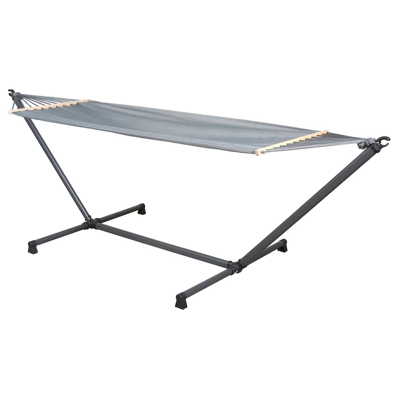 Sunjoy Hammock Stand with Net Portable & Durable Outdoor Relaxation Grey